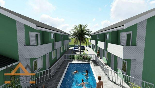 Village com 2 dormitórios à venda por r$ 288.860 - martim de sá - caraguatatuba/sp