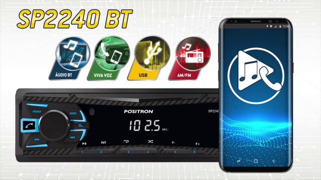 Auto Rádio Positron Com Bluetooth Sp2240bt Mp3 Player AM-FM