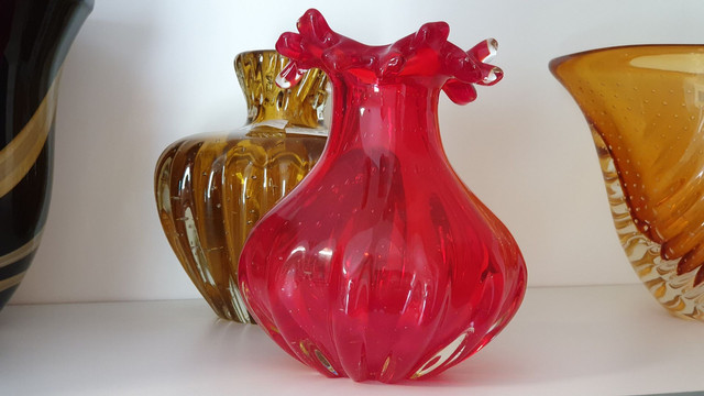 Vaso Trouxinha Em Cristal Murano Vermelho São Marcos - Foto 4