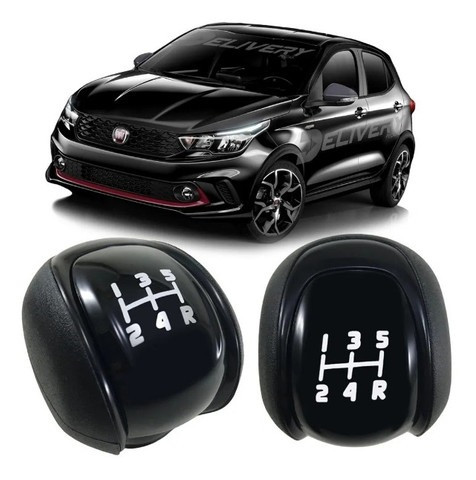 Bola Câmbio Manopla Fiat Argo Original - Preta / Prata / Vermelha / Amarela / Cromada - Foto 2