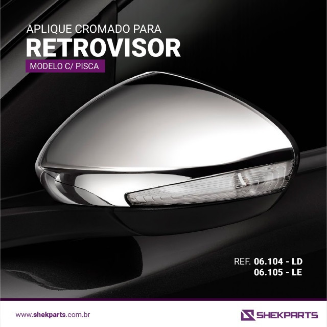 Par aplique Retrovisores cromados para todos os carros!! Shekparts Promoção!!!!