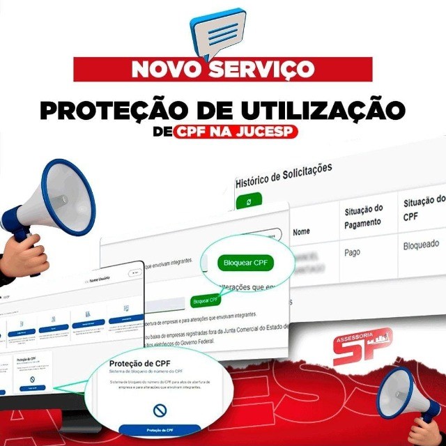 Proteção do CPF para Usuários da Junta Comercial - Jucesp