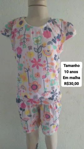 Conjunto infantil em malha tamanhos 8 e 10 anos super conforto e qualidade 