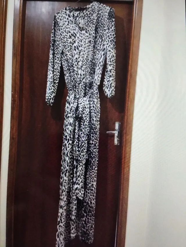 Vestido longo de onça Lily Sarti n48
