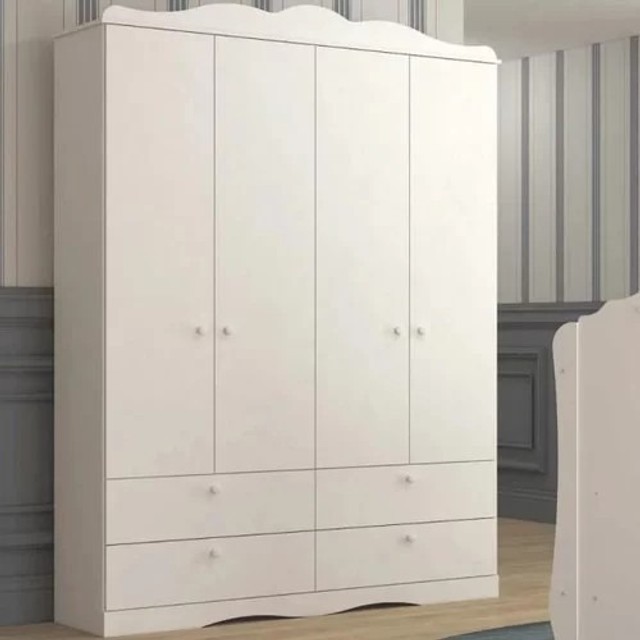 Guarda Roupa Infantil Encanto 4 Portas - Permobili Baby - ( Promoção )