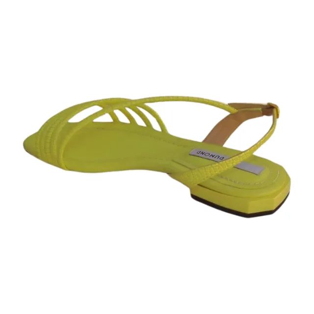 Nova Tam 35 - sandalia rasteira dumond couro amarelo limao - Foto 3