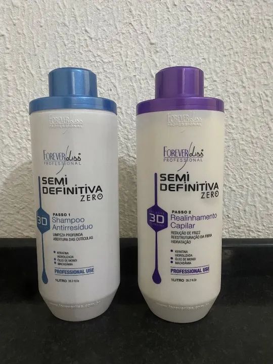 Kit Escova Semi Definitiva Zero 2x1Litro Forever Liss