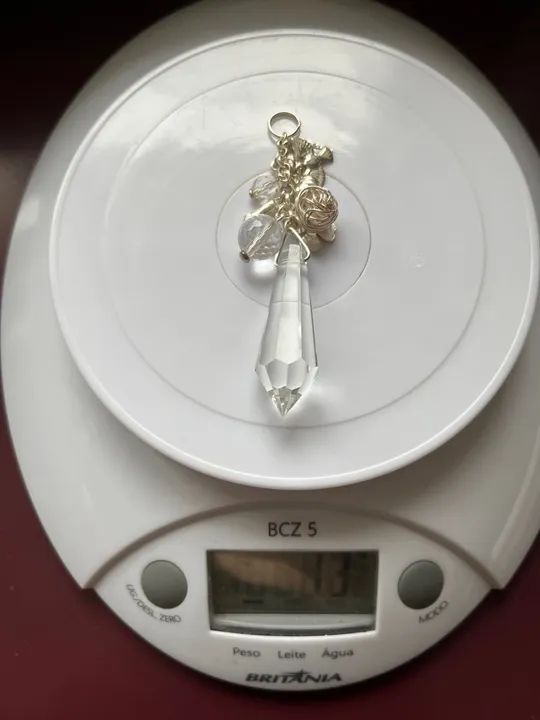 Pingente de Pádua em Cristal com pingentes em Prata 925 - Foto 3