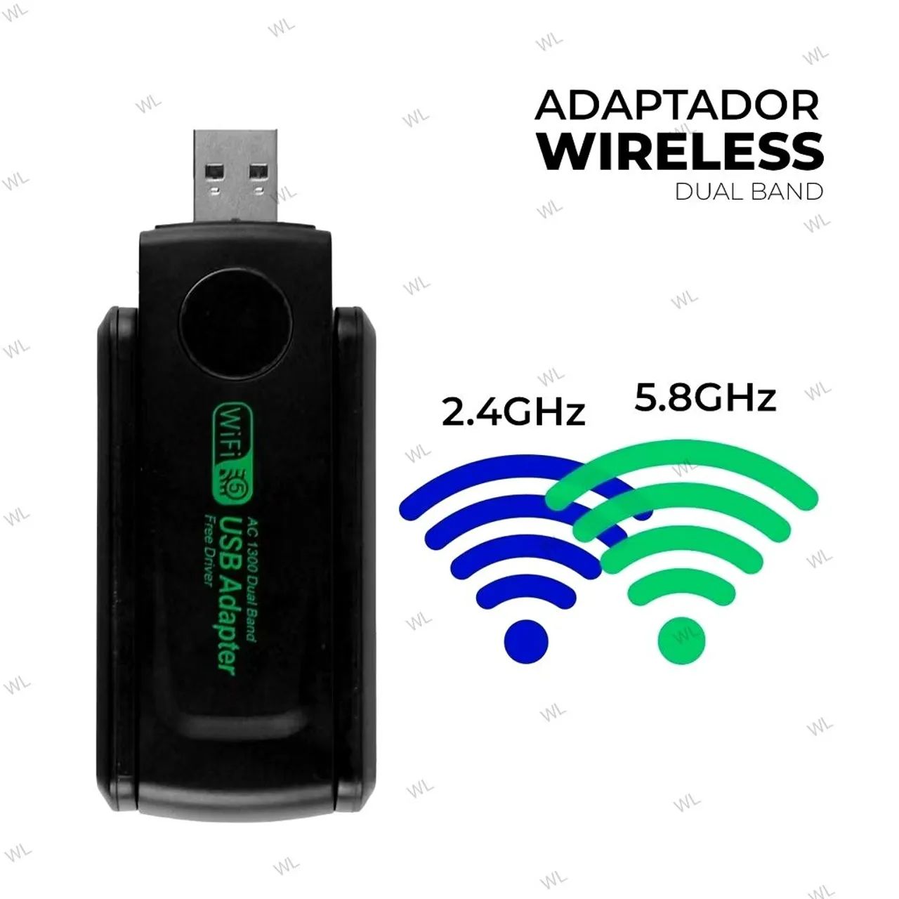 Adaptador Wireless Wi-Fi Dual Band (2.4G e 5G) de 1300Mbps - Foto 3