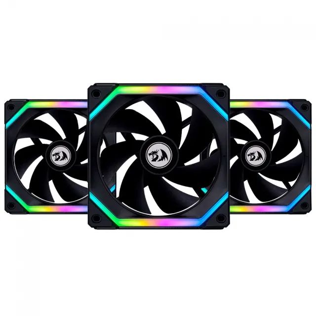 Kit 3 Cooler Fan Lian Li Uni Fan Redragon Spec 120mm ARGB Black UF-SL120-3B SI - WZetta