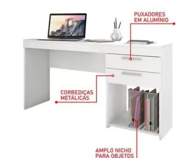 Mesa para computador 2gavetas 1.21 ampla  - Foto 3
