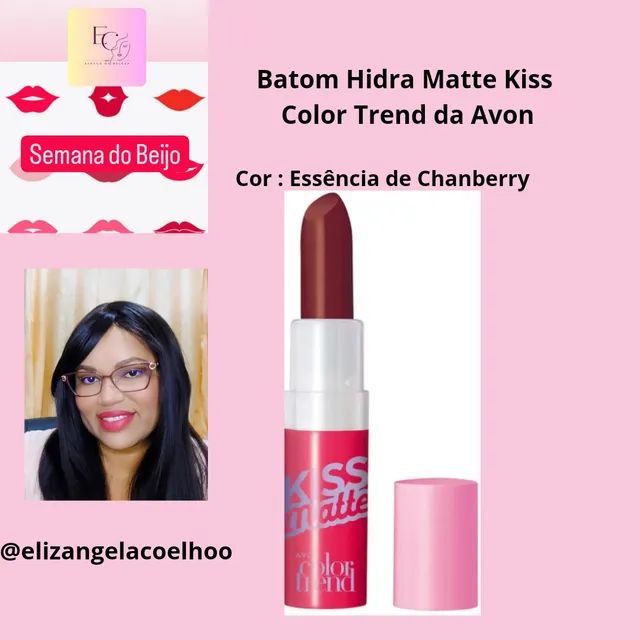Batom Hidra Matte Kiss Color Trend da Avon - Foto 3