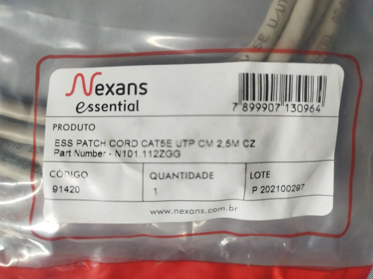 Cabo de Rede CAT5e Patch Cord Nexans 2.5m - Foto 2