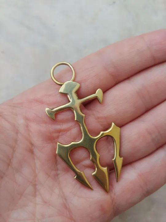 Pingente Tridente em Bronze, dourado - Foto 4