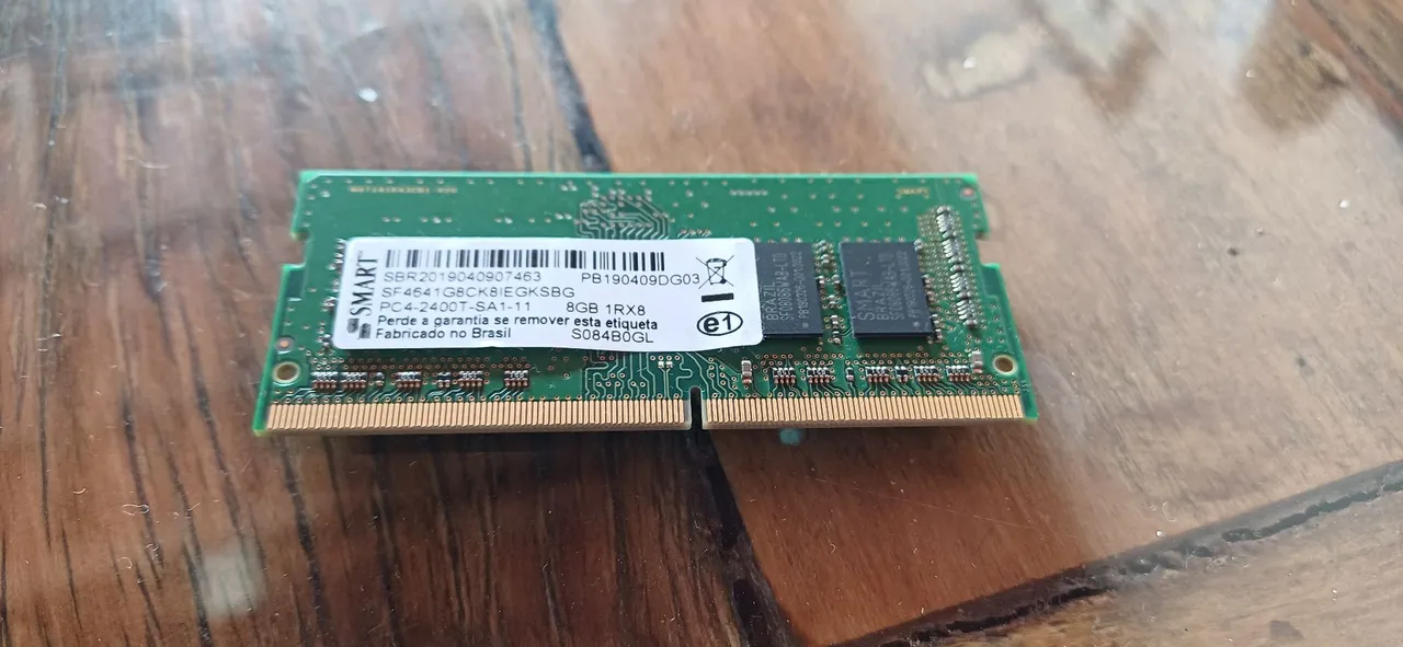 Memória RAM SMART 8GB DDR4 2400mhz - funcionando