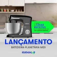 Lacrada Batedeira Planetária Turbo Tigela Inox 4,5L 12Velocidades 3 Batedores 1.000W 220V - Foto 5