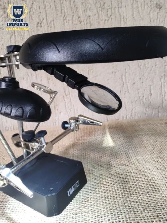 Lupa De Mesa E Bancada Led Luminária Com Clip Eletrônicos - Foto 3