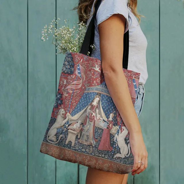 bolsa Ecobag tapeçaria A Dama e o Unicórnio leia a descrição - Foto 2