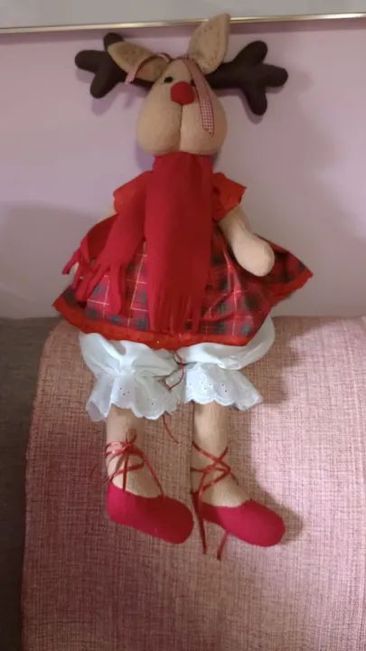 Boneca de Pelúcia Rena - Natalina - Foto 4