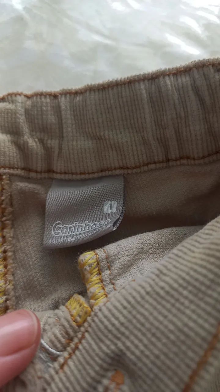 Calça de Corduroy Bebê - Bege - Foto 5