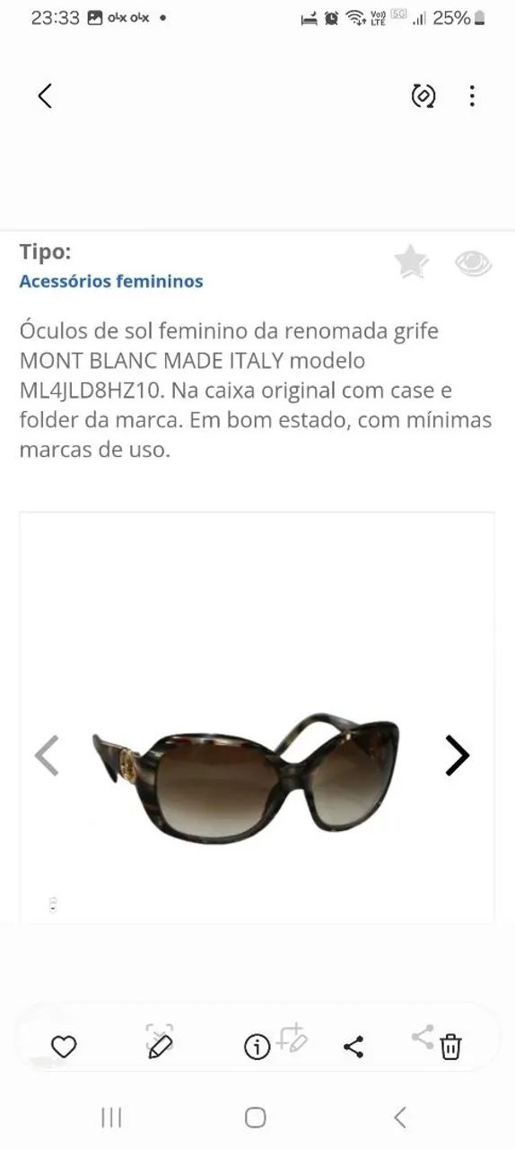 Óculos de sol feminino Mont Blanc  - Foto 3