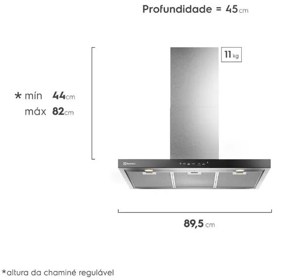 coifa de parede - coifa de parede electrolux experience hob2hood 90 cm inox - ce9tf - Foto 2