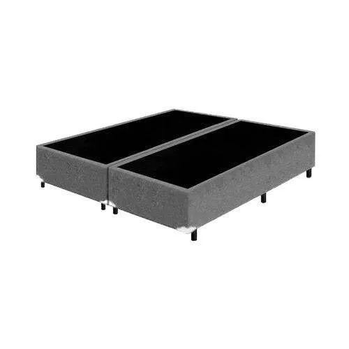 Base Box Casal Bipartido Blindado Cinza - Entrega Rápida! 