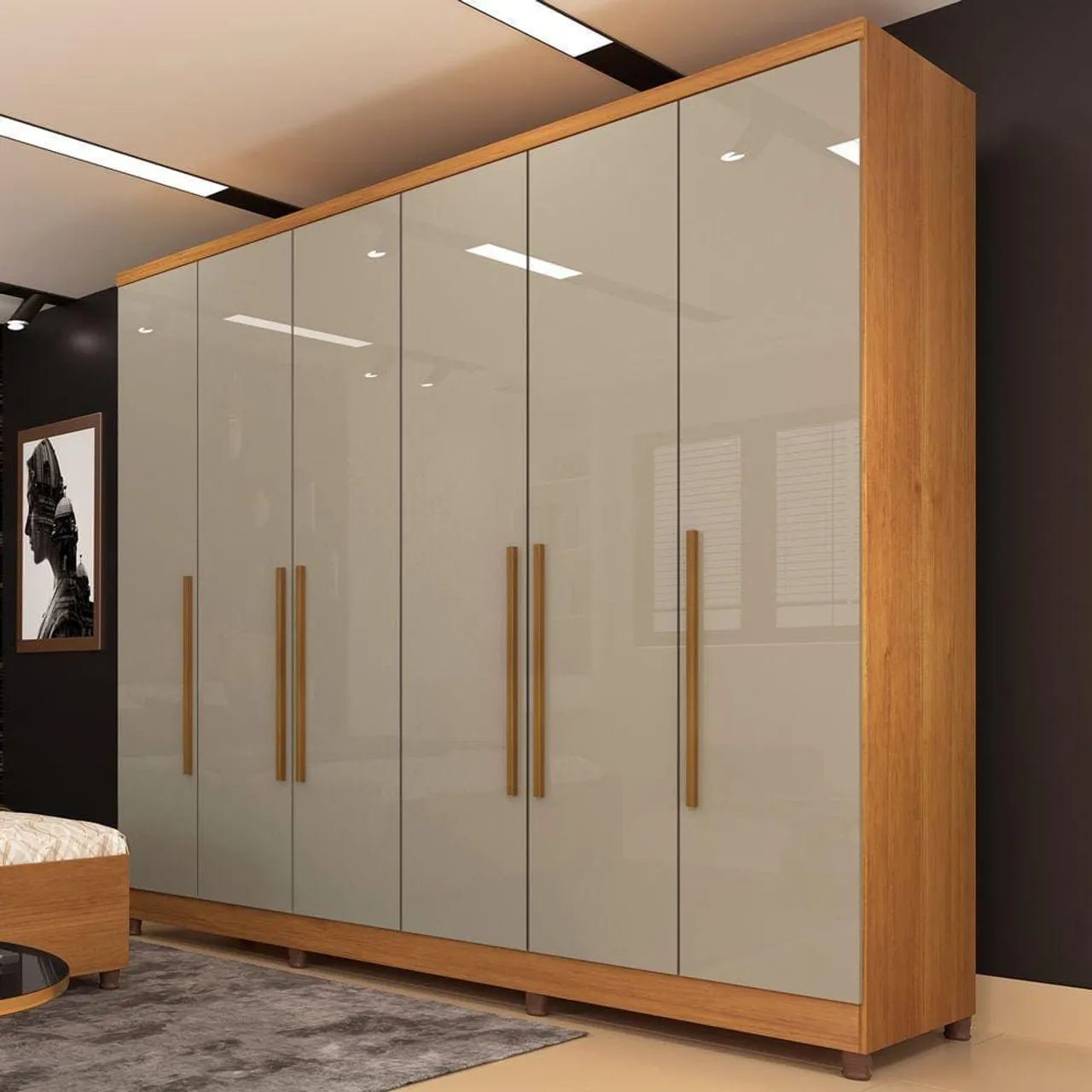 Guarda-Roupa 6 Portas com Design Moderno ele é ela tcil 