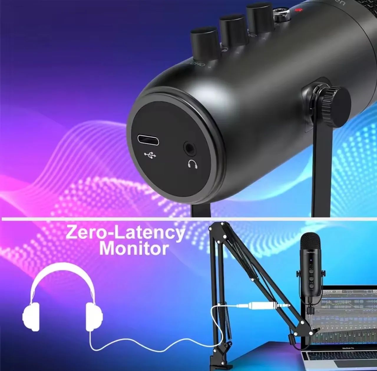 Microfone profissional USB com braço articulado  - Foto 4