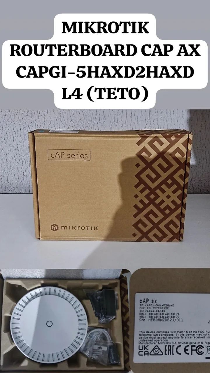 01UN - PONTO DE ACESSO MIKROTIK CAP AX CAPGI-5HAXD2HAXD BRANCO
