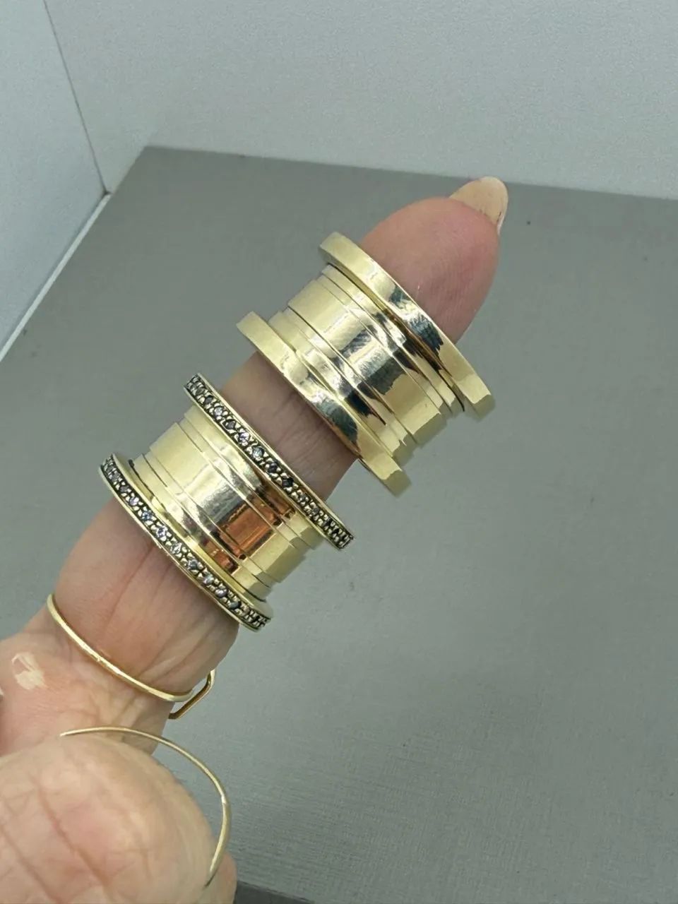 Aliança Ouro 18k modelo Bulgari com Brilhantes