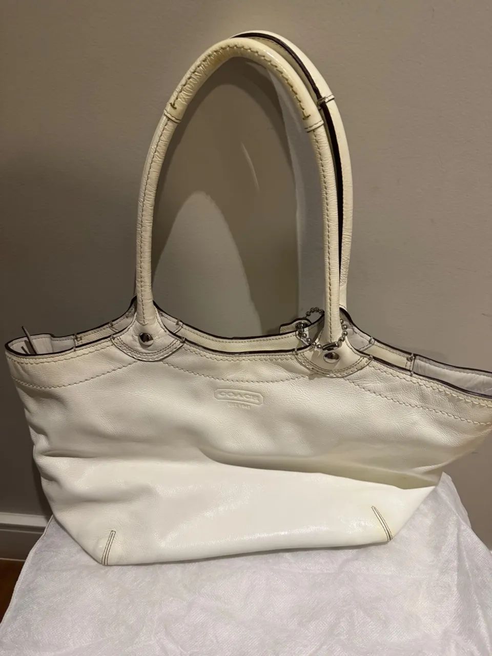 Bolsa Coach Original em Couro Branco - Foto 2