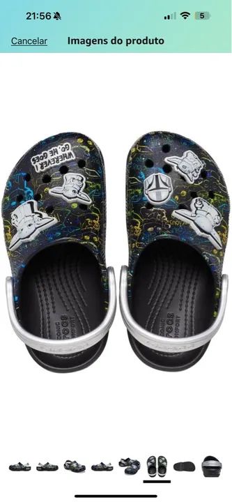 Sandália Crocks infantil Classic grogu clog k black