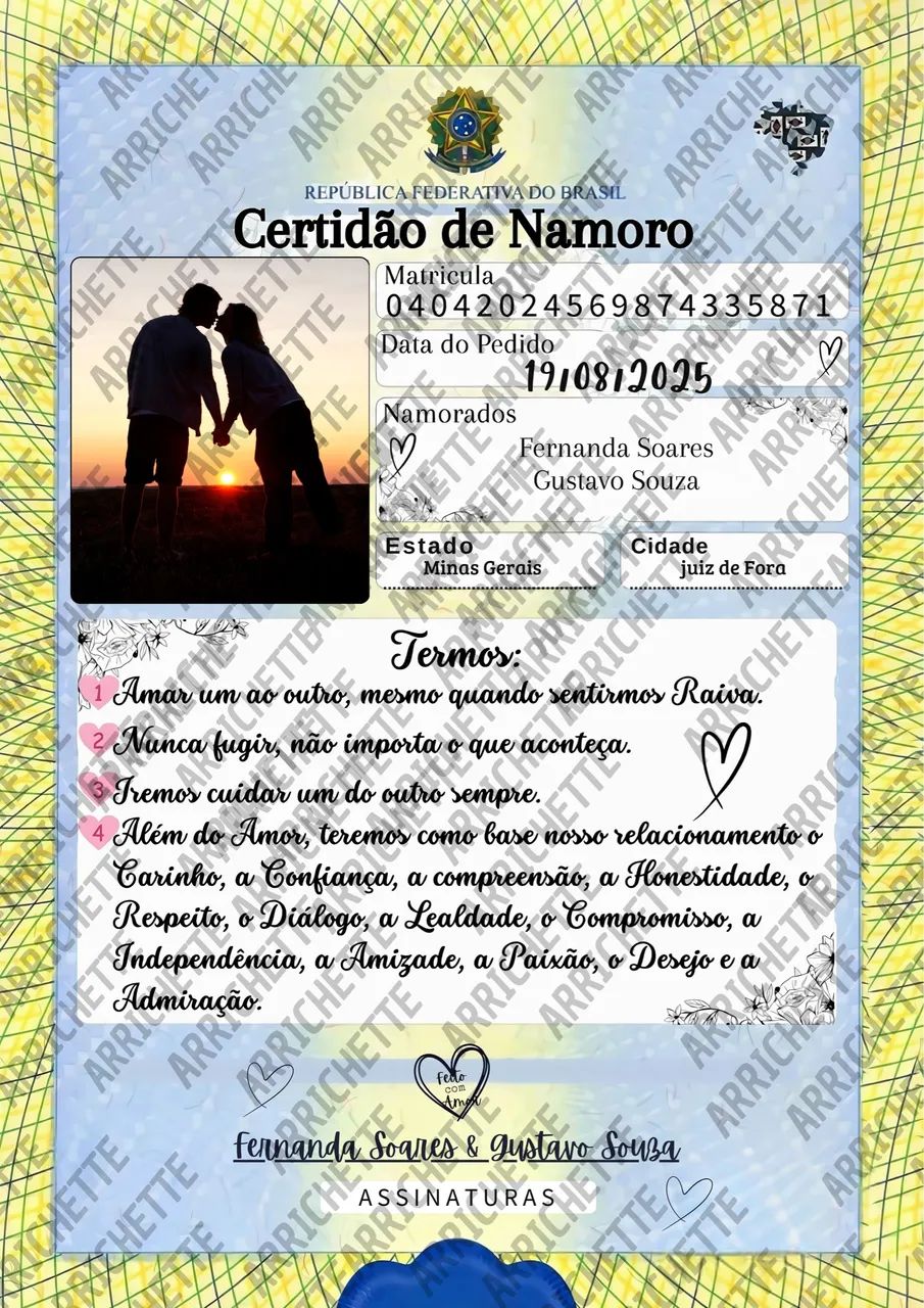 Certidão de Namoro Digital64285942407298120