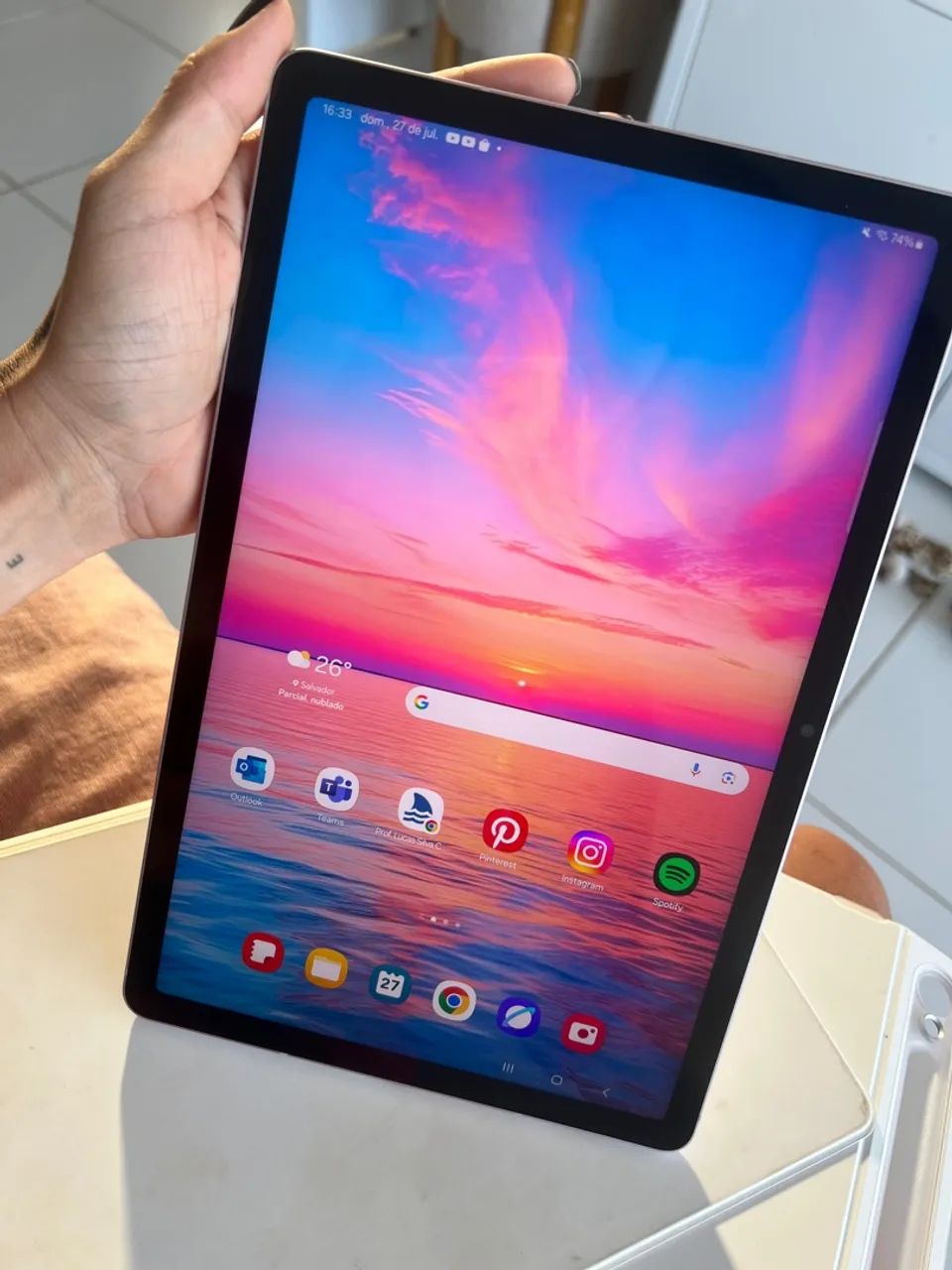 Tablet Samsung Galaxy Tab S9 FE Wifi, 128GB, 6GB RAM, Tela Imersiva de 10.9" Lavanda