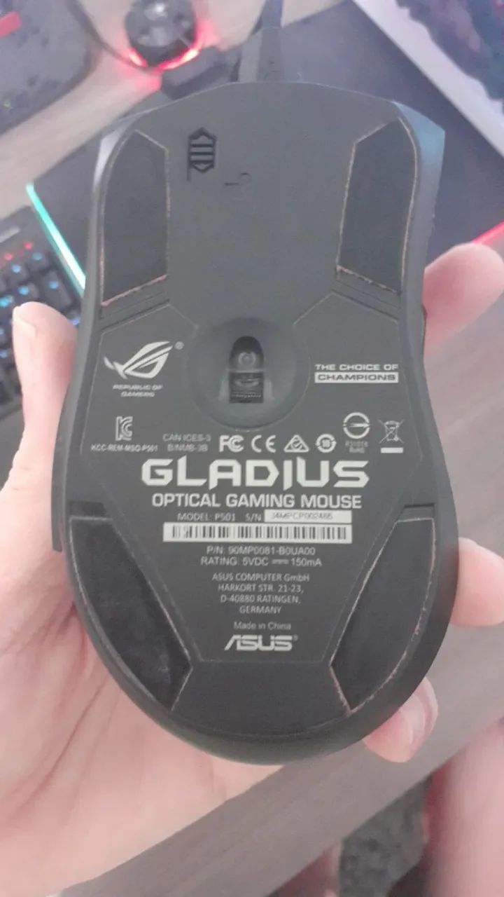 Mouse Asus Rog Gaming Gladius 6.400 Dpi Óptico  - Foto 4
