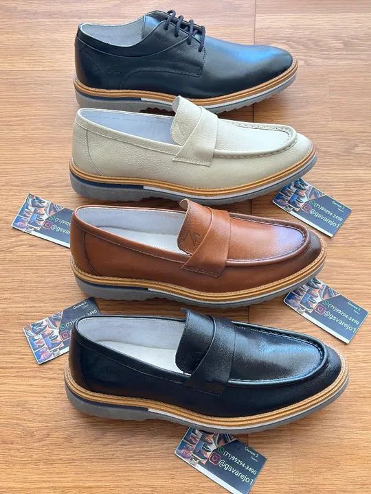 Sapato casual Masculinos de Couro - Diversas Cores