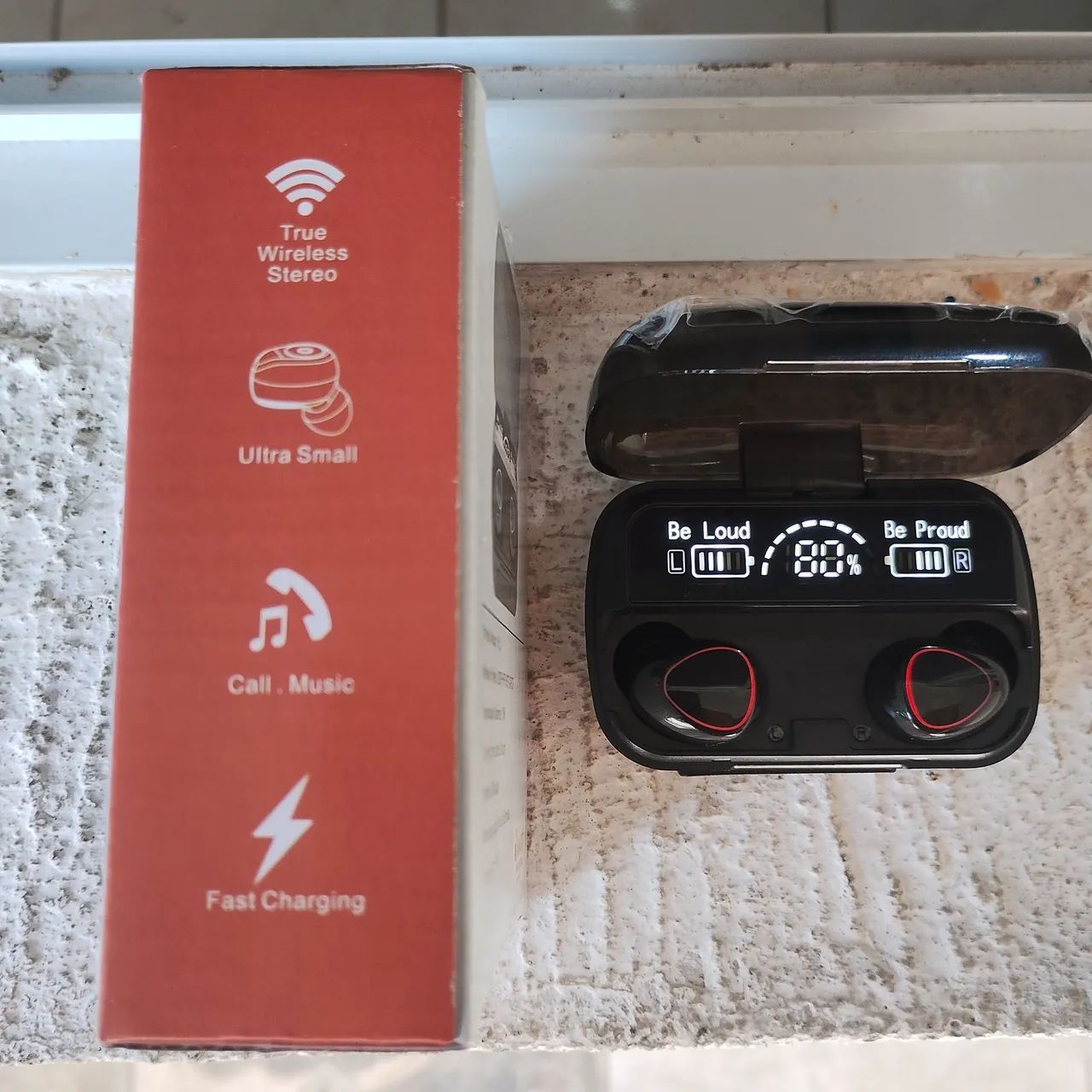 Fone de Ouvido Bluetooth TWS com Caixa de Carregamento