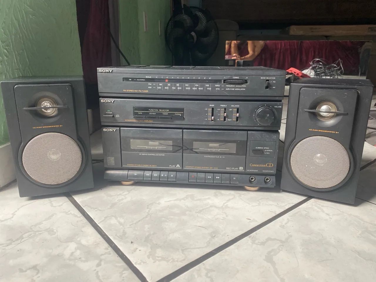 Som retrô funcionando perfeitamente Sony e toca-fitas, AM E FM ENTRADA AUXILIAR - Foto 3