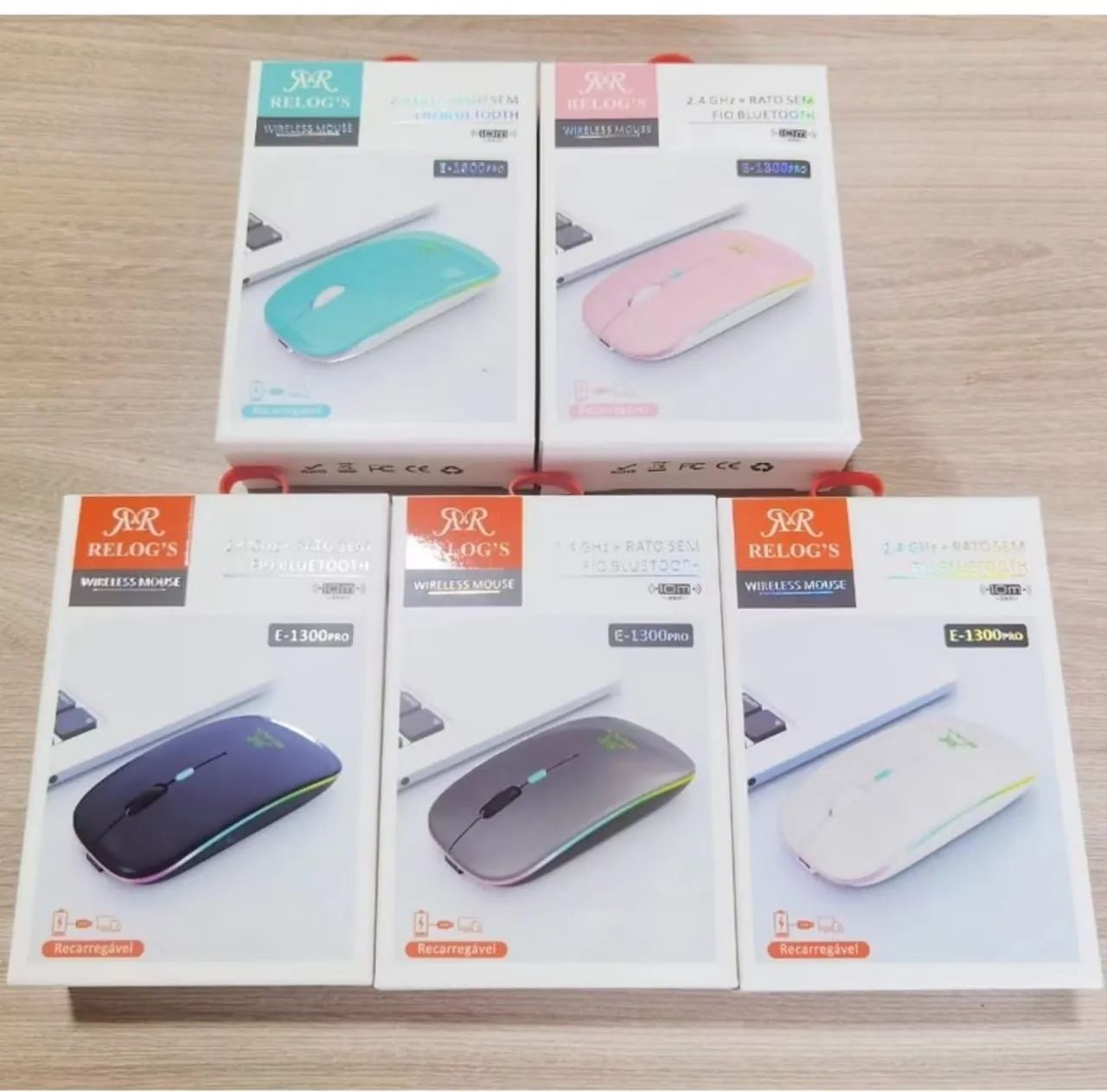 Mouses 2 em 1 Bluetooth e Wireless Prata com Branco Novo - Foto 4