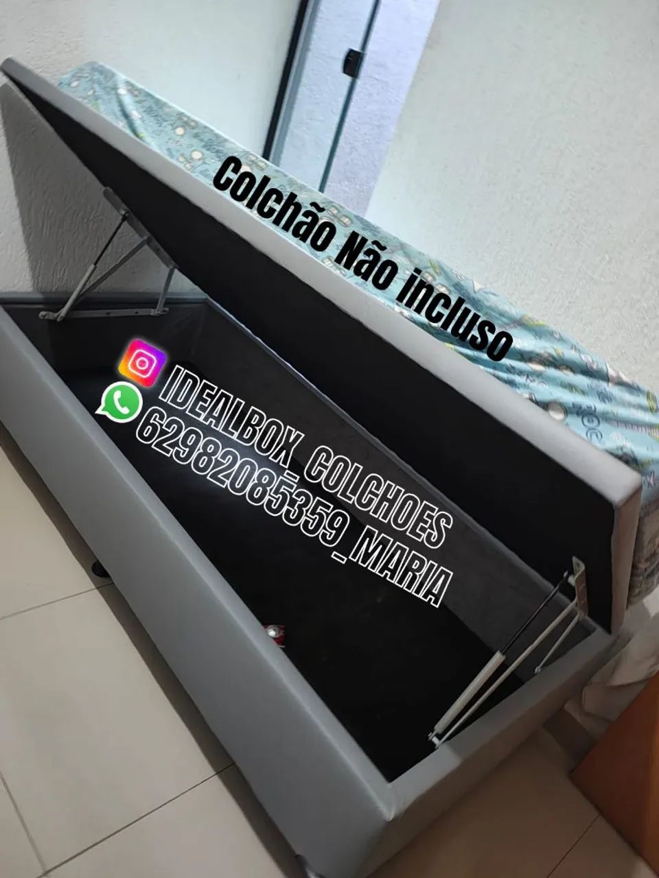 BOX BAÚ SOLTEIRO 88X188 BLINDADO NA MADEIRA 
