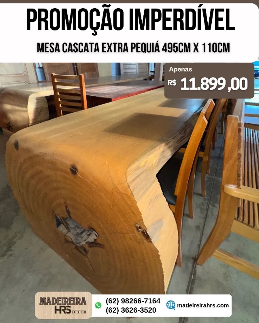 MESA CASCATA EXTRA PEQUIA 495CM X 110CM - Foto 2