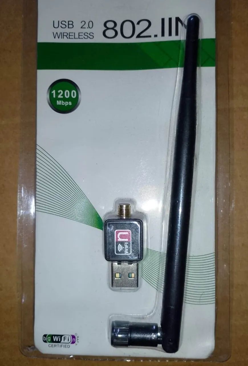 Adaptador Usb Wi-Fi Wireless Com e Sem Antena 2.4 Ghz 1200Mpbs - Foto 2