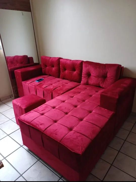 Sofá cheyse de  3 lugares - Novo - Foto 2