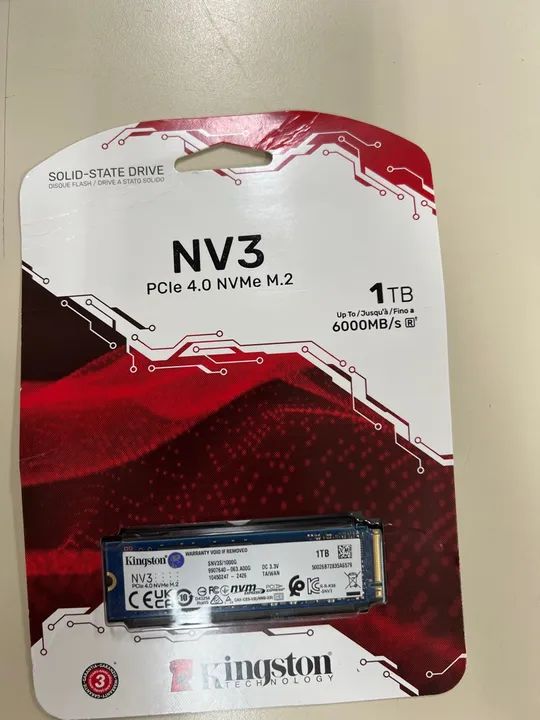 SSD Kingston NV3 1TB PCIe 4.0 NVMe M.2