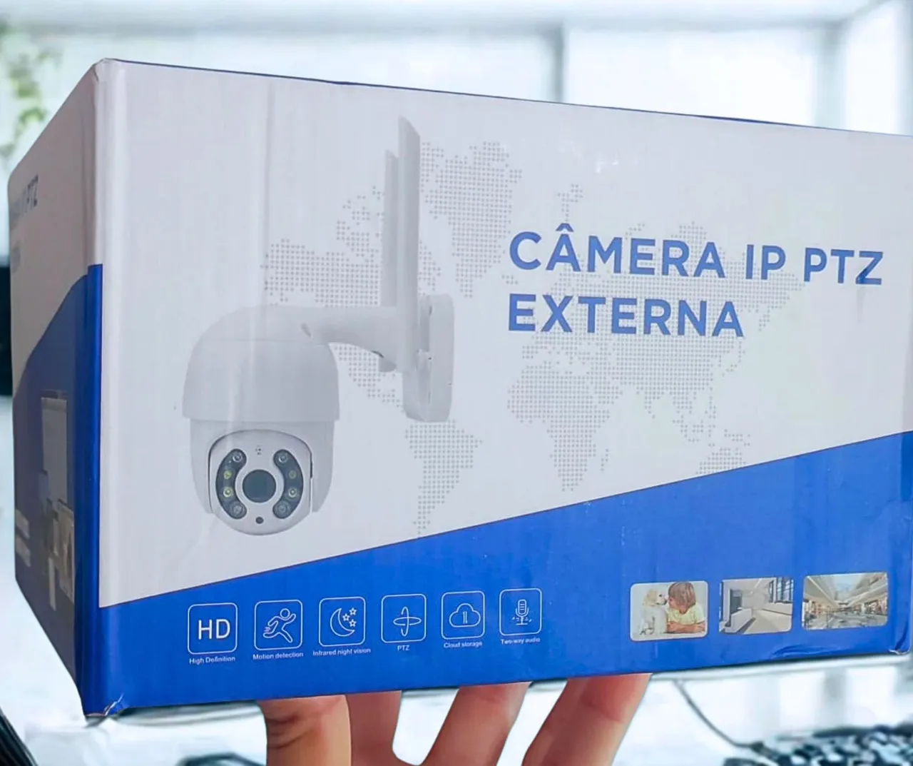 Câmera IP PTZ Externa HD com Visão Noturna - a prova d'água
