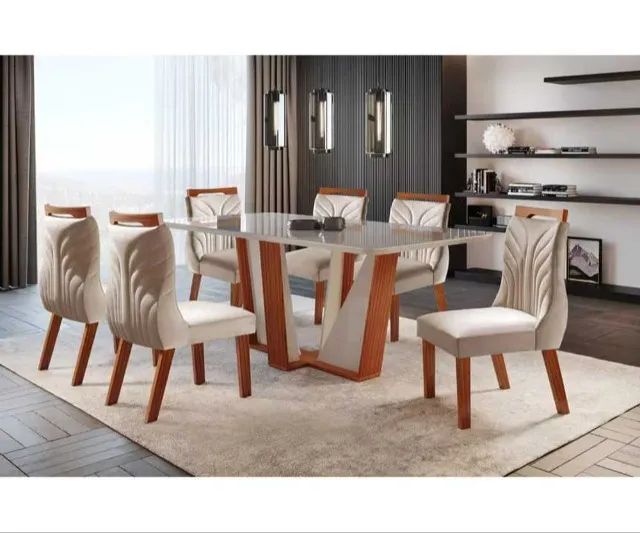 Mesa de Jantar com 6 Cadeiras 1,80x0,90m DIVIDIMOS EM ATE 10 X SEM JUROS 