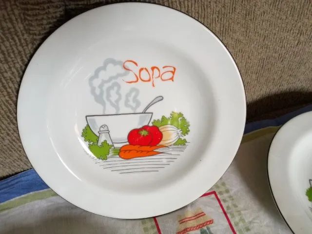 Lindo Kit com 04 Pratos Fundo de Sopa em Porcelana Schmidt. Ver Local de Retirada: