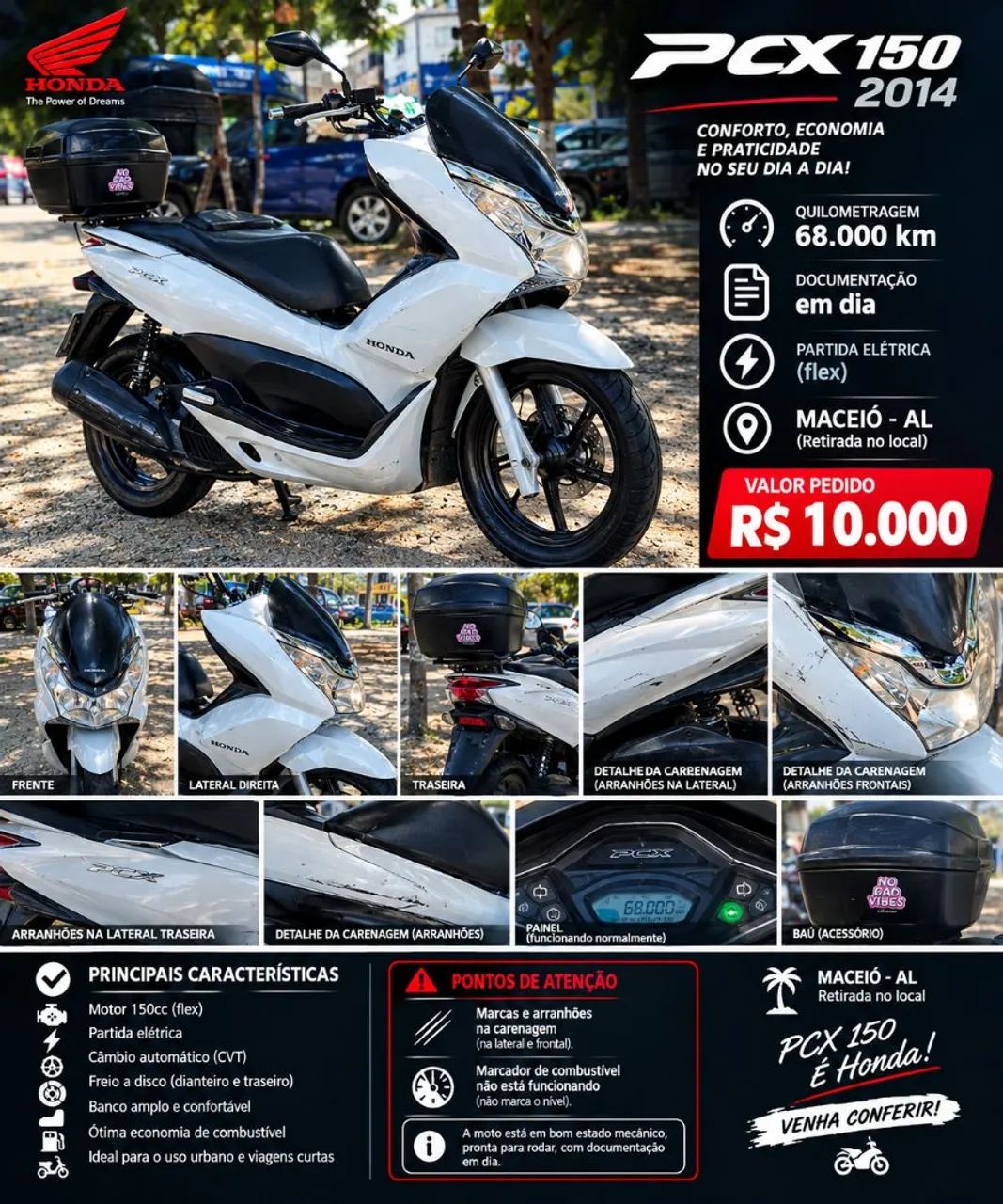 PCX Branca 2014 - Regularizada