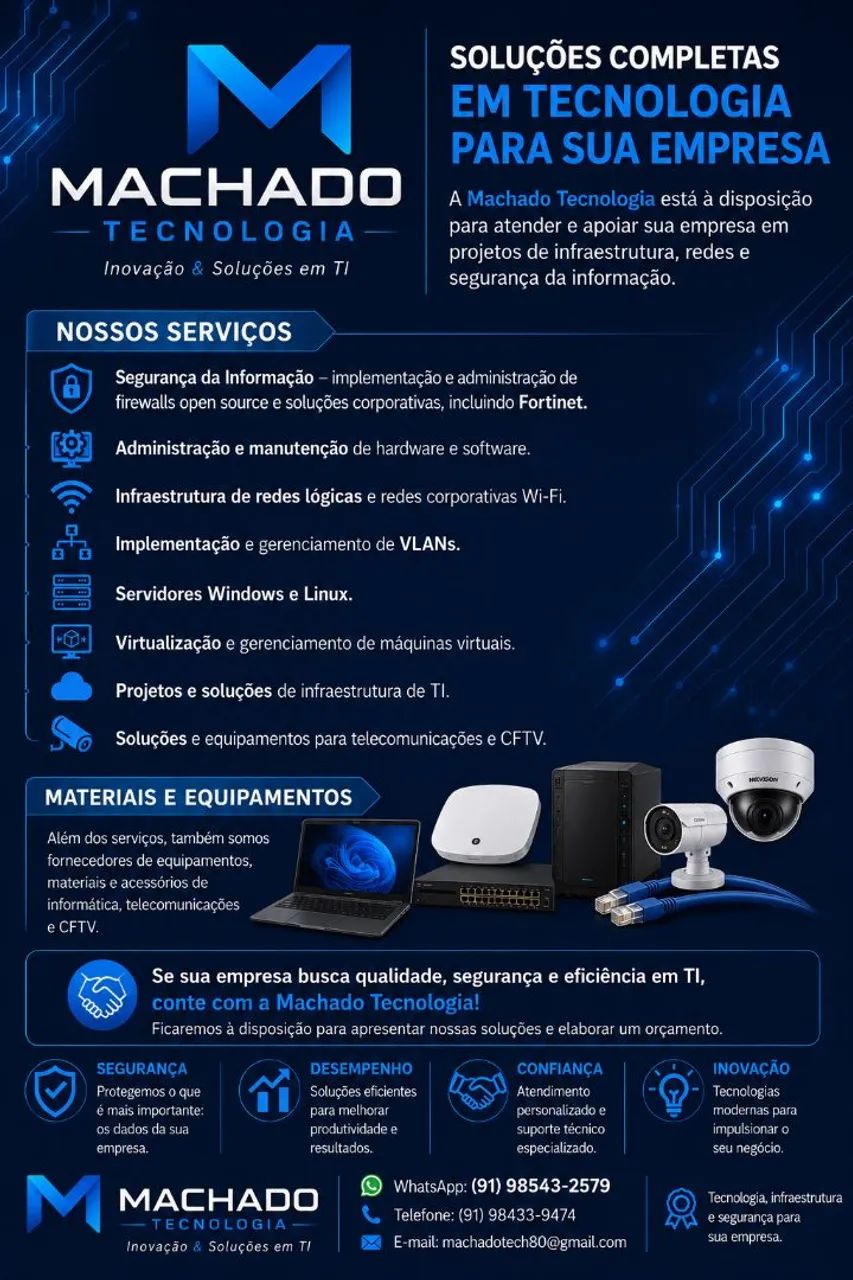Machado Tecnologia ? Conectando você às melhores soluções.